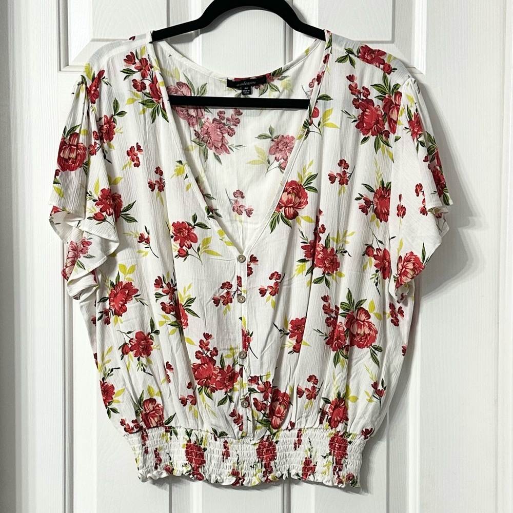 Floral V-Neck Blouse
